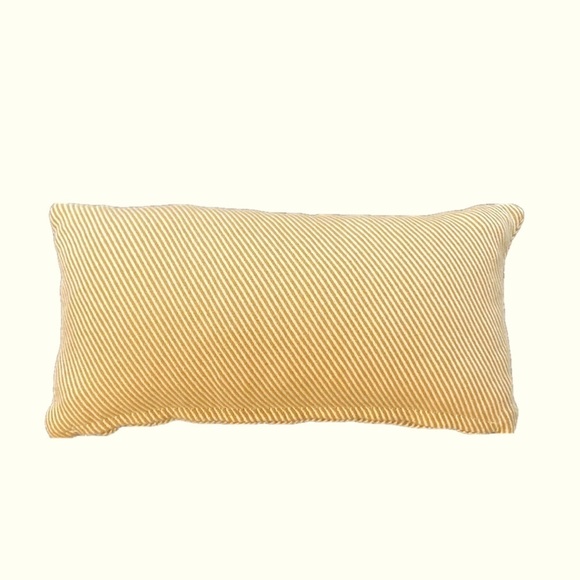 Golden Yellow Diagonal Stripe Perfect Size Pillow Poly Hypoallergenic Fill - Picture 2 of 12